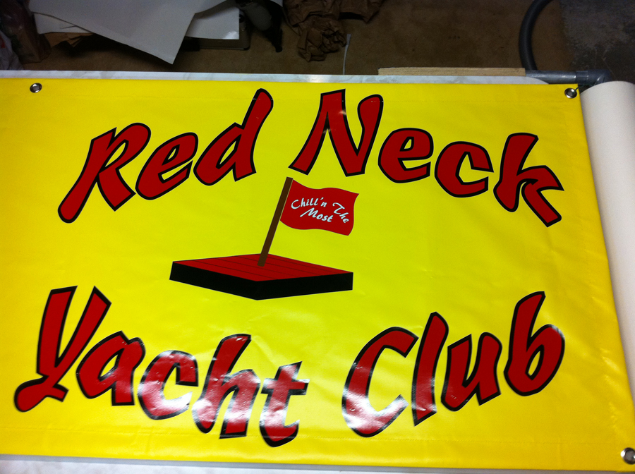 Red Neck Yacht Club Logo Design on a Banner